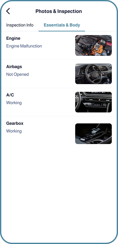 Car inspection on Mazad By Motory